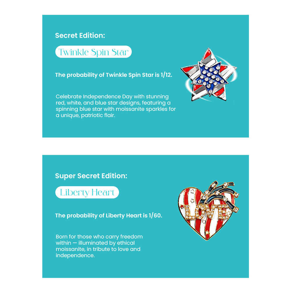 Fizz & Rizz by Yorkett Independence Day Theme Brooch Jewelry Mystery Box-3