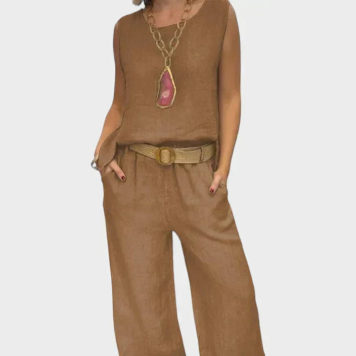 Paloma | Bohemian Sleeveless Top and Cropped Pants Co-Ord Set-6