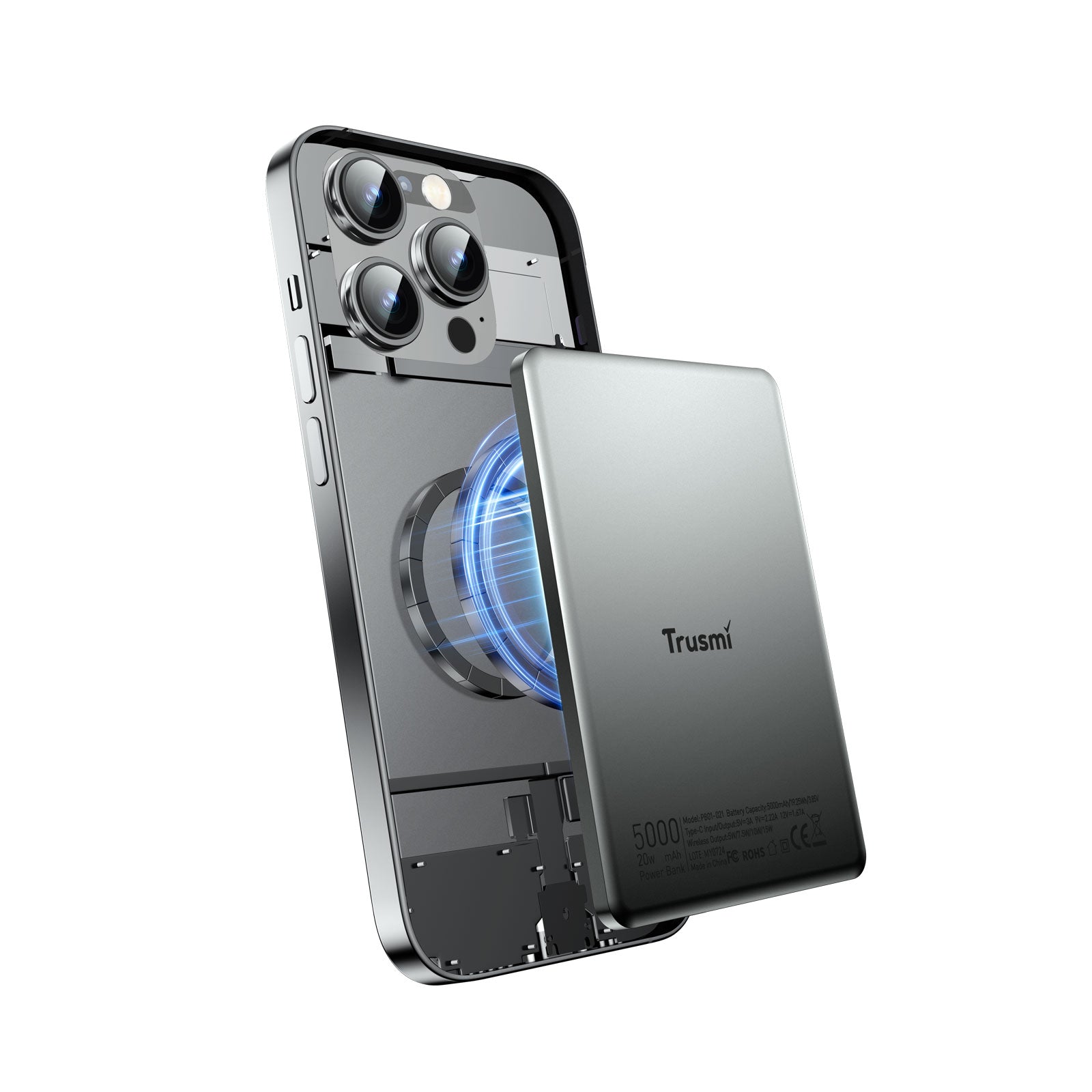TRUSMI Portable Magnetic Power Bank 5000mAh - 10000mAh