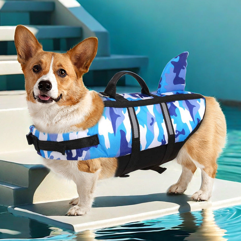 Dog Life Jacket Lightweight Adjustable Velcro Medium to Large Dog Swimwear-3
