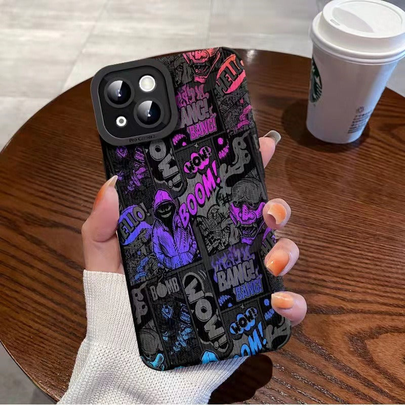 Trendy brand suitable for iPhone 13/14 Promax Apple 12/11 cartoon phone case XR all inclusive XS soft 7p-3