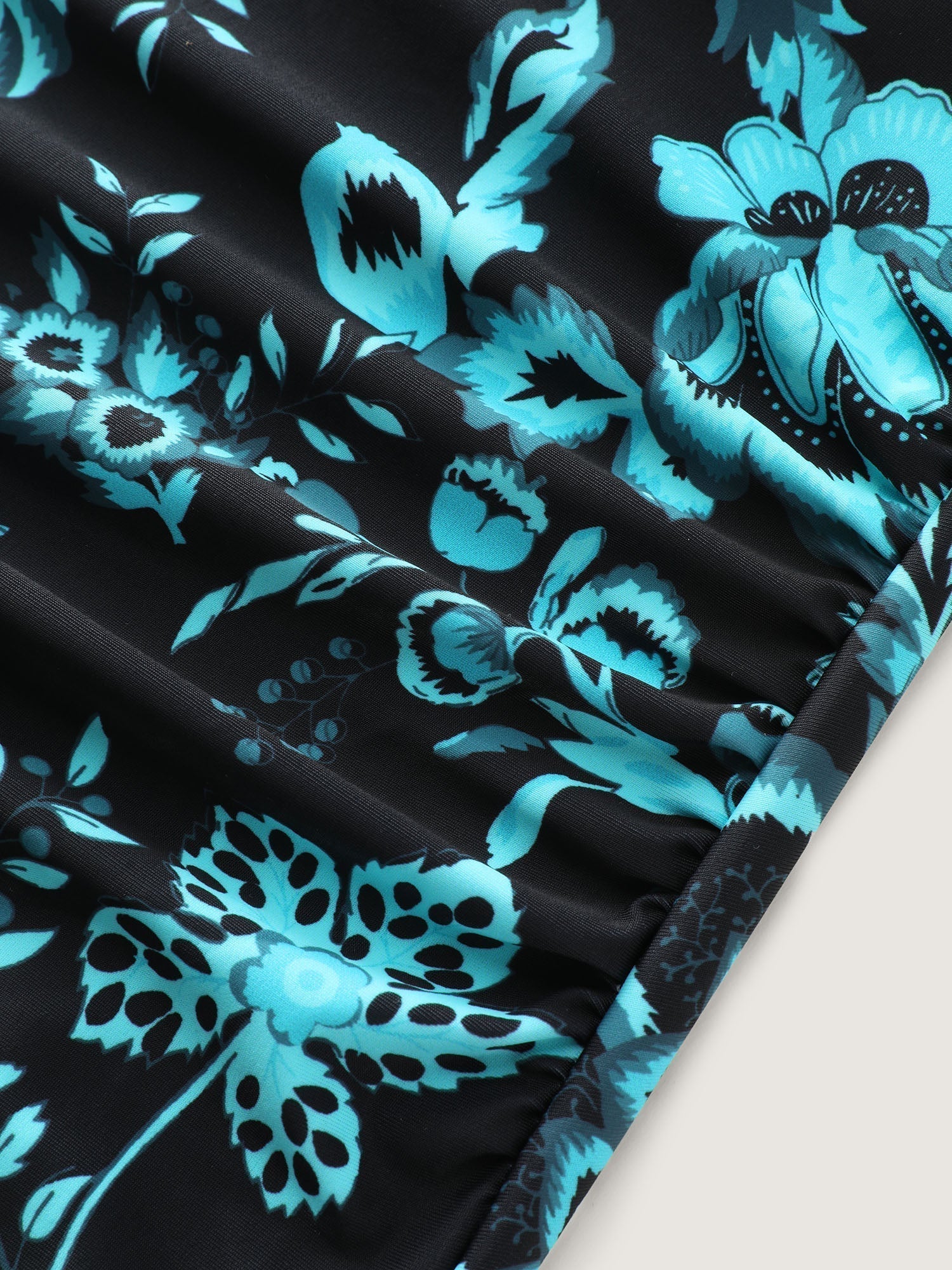 Two-Piece Floral Print Ruched Mesh Swimsuit-17