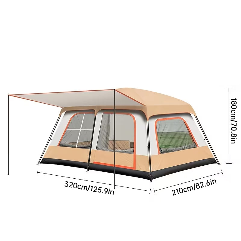 4-6 Person Family Camping Tent, Waterproof Portable Tent with Carry Bag for Car Camping-1