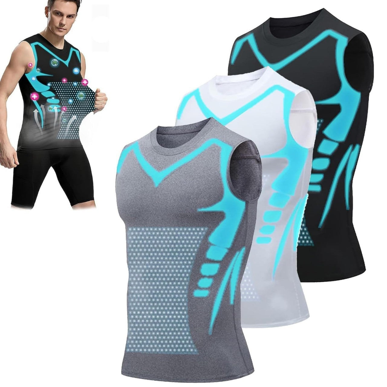 Quick-dry Men's Sports Fitted Short Sleeve Highly Elastic Breathable Moisture-wicking Fitness Training Vest-1