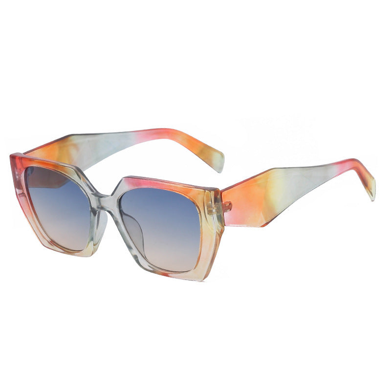 New Fashion Cat-eye Wide Temple Sunglasses for Women, High-end Ins Style, Full-frame UV Protection Sun Glasses