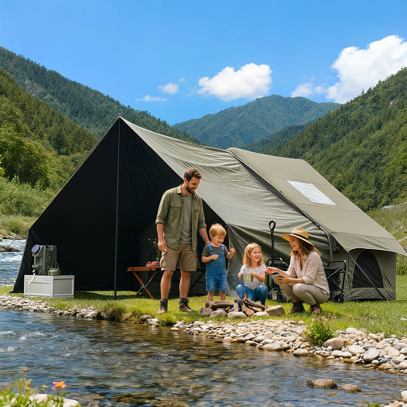 Large Inflatable Glamping Tent with Skylight, Breathable Mesh Air Tent for Summer Camping & Backpacking-5