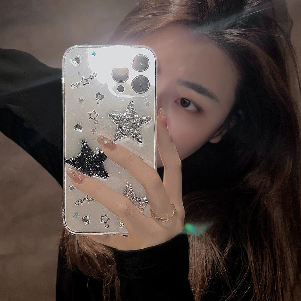 Sweet Cool 3D Star iPhone 14 Apple Phone Case 13 Drop Glue X/8 Spicy Girl 12/11 Suitable for 15promax-3