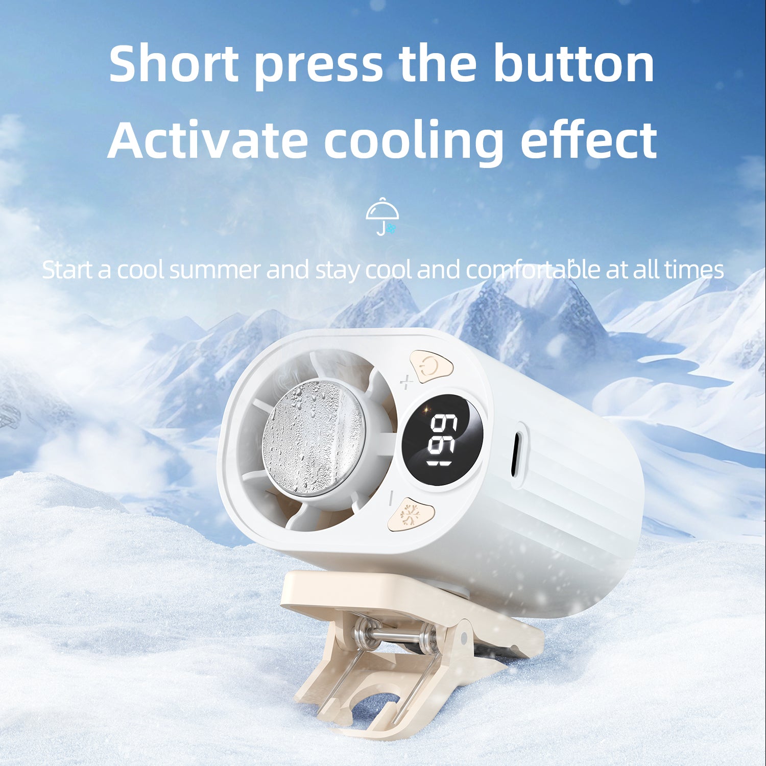 Mini Clip-on Fan Portable Outdoor Ice Compress  Fan USB Charging-7
