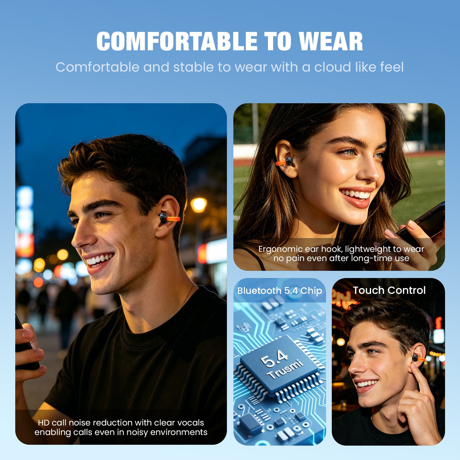 OWS Clip-on Illuminated Wireless Earphone-5