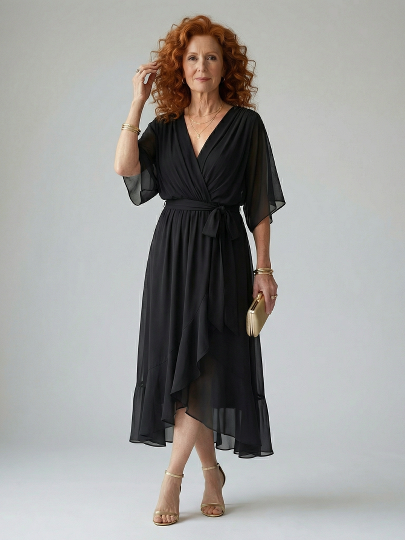 Elrica | Light Drape Midi Dress-4