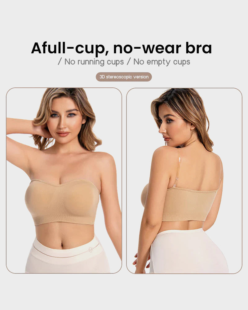 Non-Slip Bandeau Seamless Wireless Strapless Bra-17