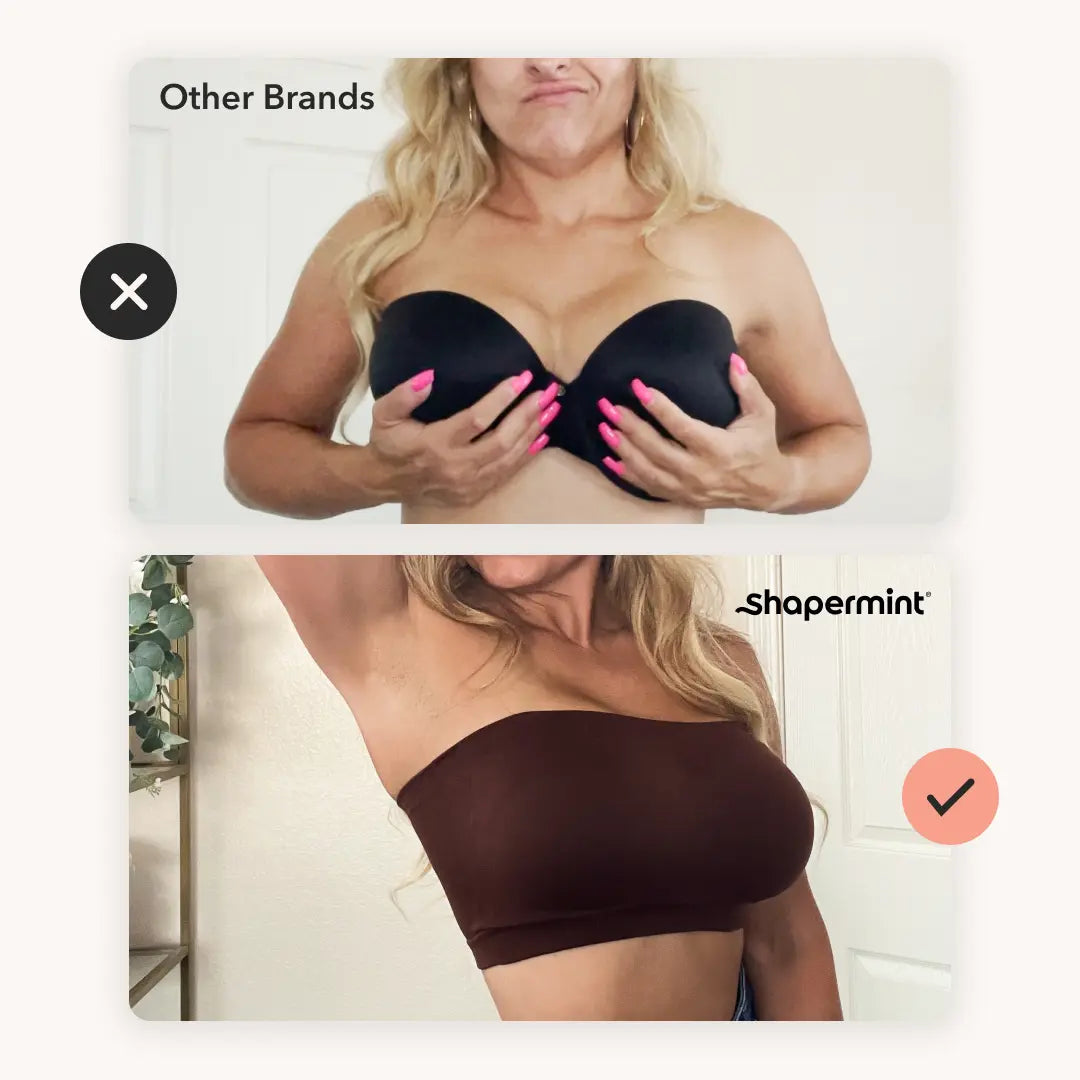 Convertible Strapless Bandeau Bra with Wireless Comfort, Anti-Slip Grip & Removable Straps-4
