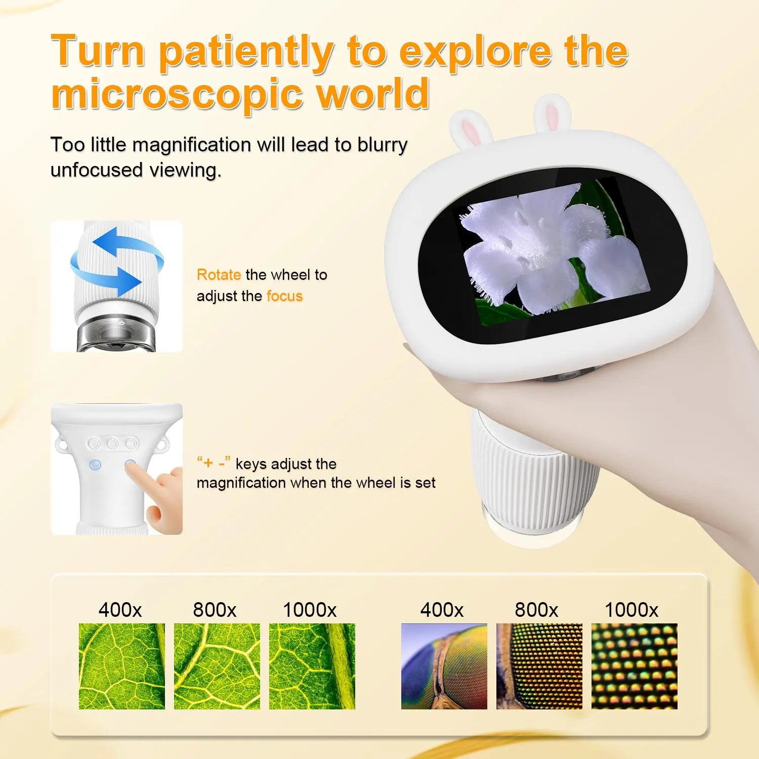 ASPOVEN Kids Microscope 1000X Handheld Digital Microscope HD Pocket Portable Mini USB Camera-7