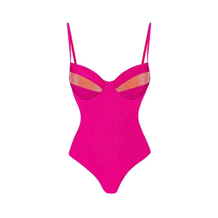 Chic Color-blocked Sparkly Bikini Set for Beach Vacation, Women's Swimwear Dress Style-4