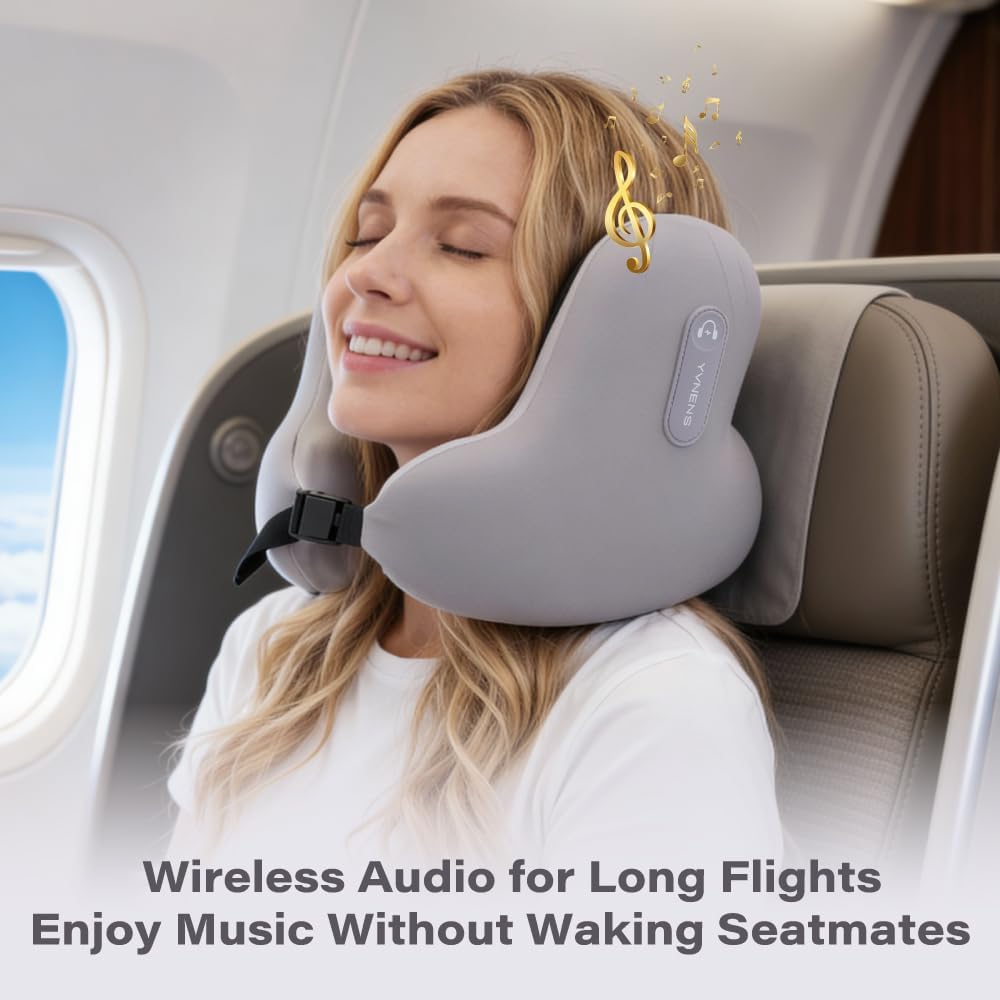 Yvnens 飛機旅行枕帶藍牙耳機-3