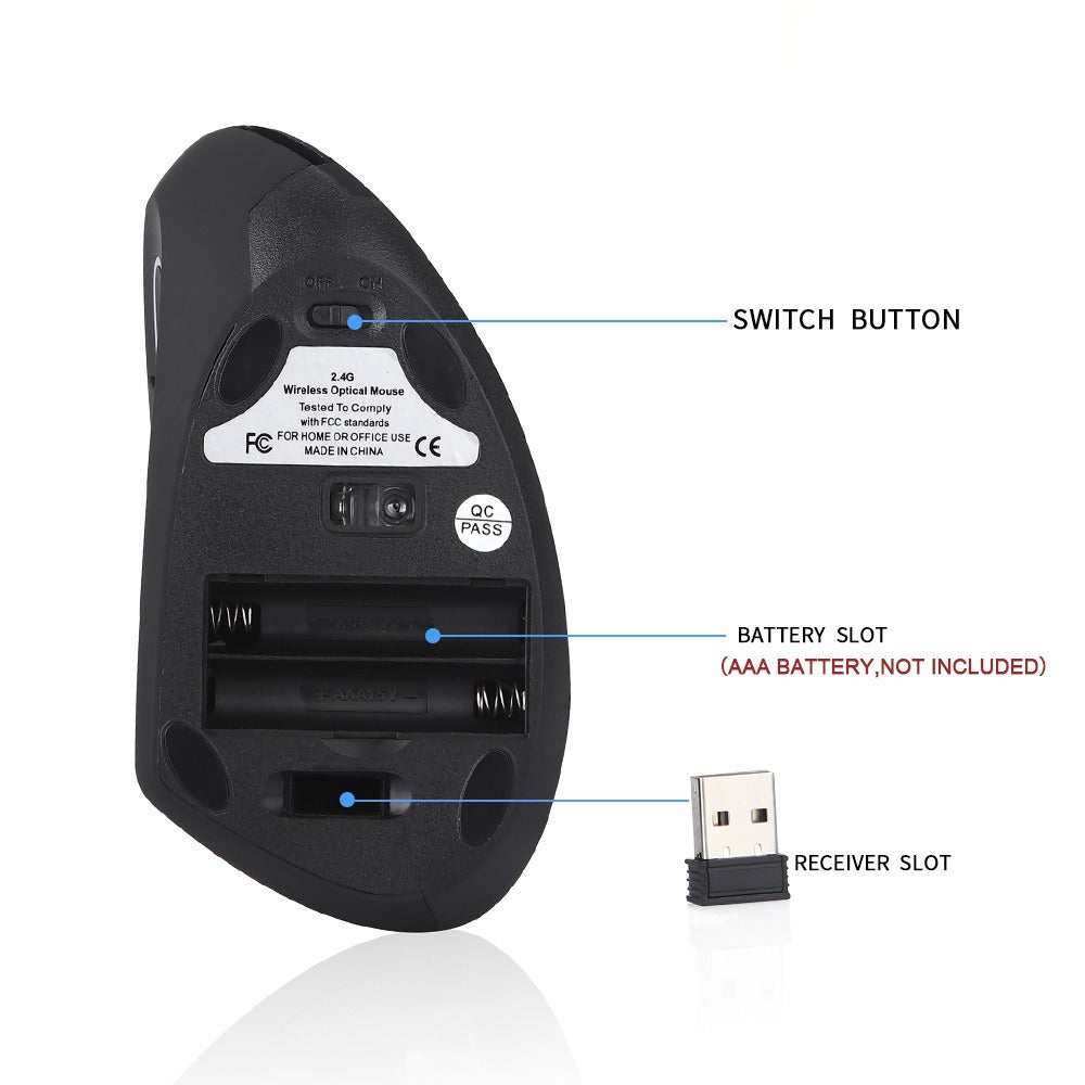 Ergonomic left-handed charging upright vertical mouse wireless esports left-handed office-2