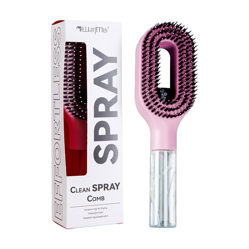 Multifunctional Mist Spray Comb with Transparent Spray Bottle, Hollow Handle, Hair Straightening Comb, Export Hair Care Tool-5