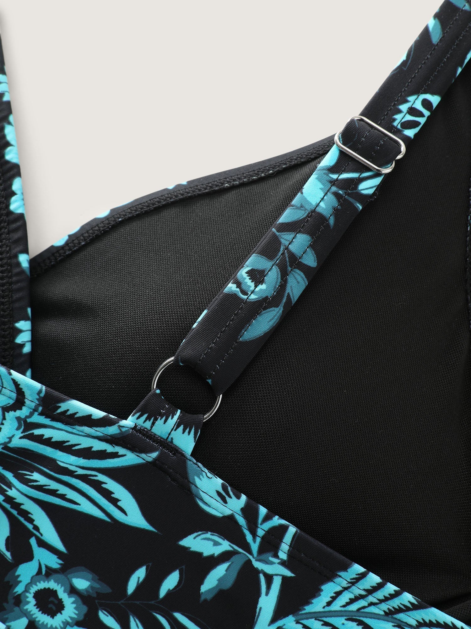 Two-Piece Floral Print Ruched Mesh Swimsuit-18