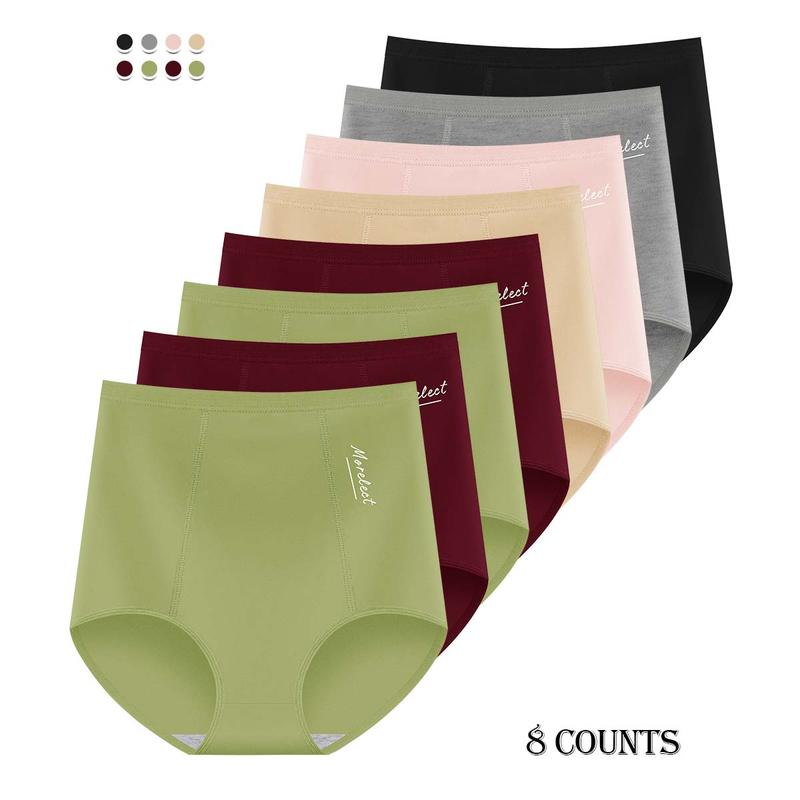 Women's High-Waisted Underwear, Breathable & Comfortable Panties（6/12）-8
