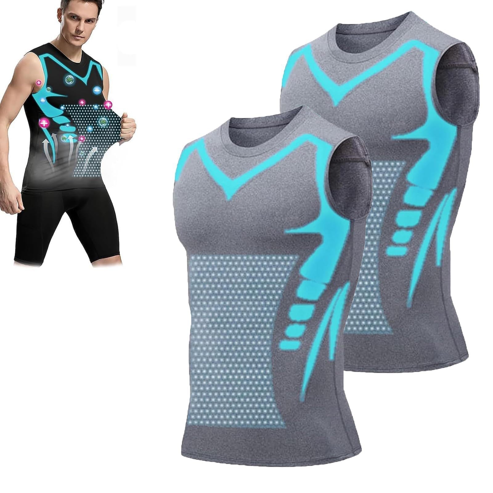 Quick-dry Men's Sports Fitted Short Sleeve Highly Elastic Breathable Moisture-wicking Fitness Training Vest-4
