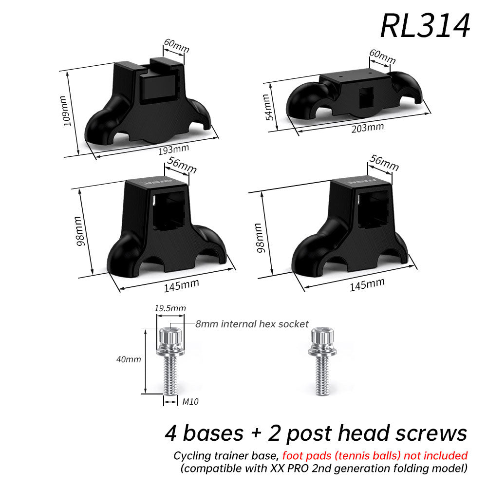 RISK Cycling Bike Damping Pads, Smart Trainer Support Base, Tennis Ball Feet for X2 / X2 MAX / XX PRO.-8