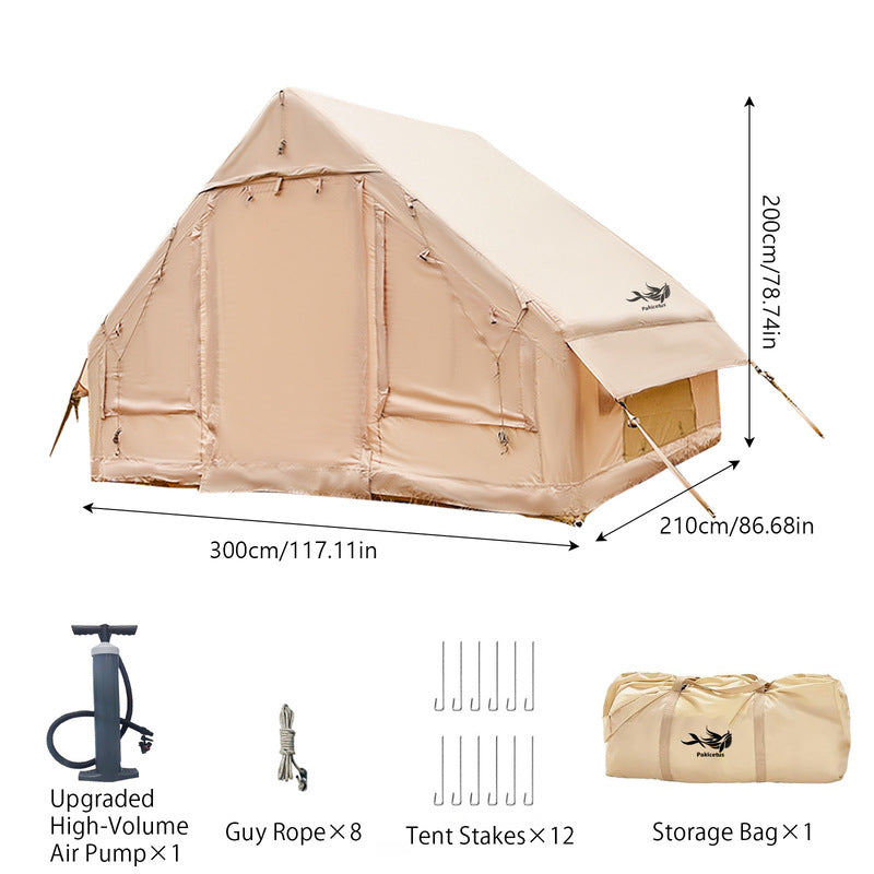 Large Inflatable Glamping Tent with Skylight, Breathable Mesh Air Tent for Summer Camping & Backpacking-3