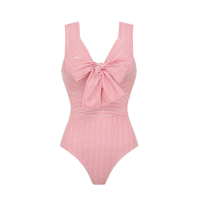 strapless 3D floral striped one-piece swimsuit set for women, hot cross-border trend-10