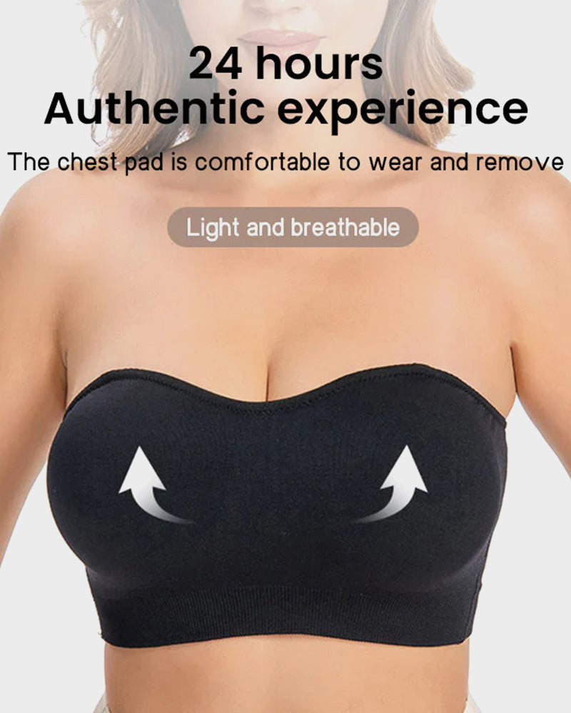 Non-Slip Bandeau Seamless Wireless Strapless Bra-14