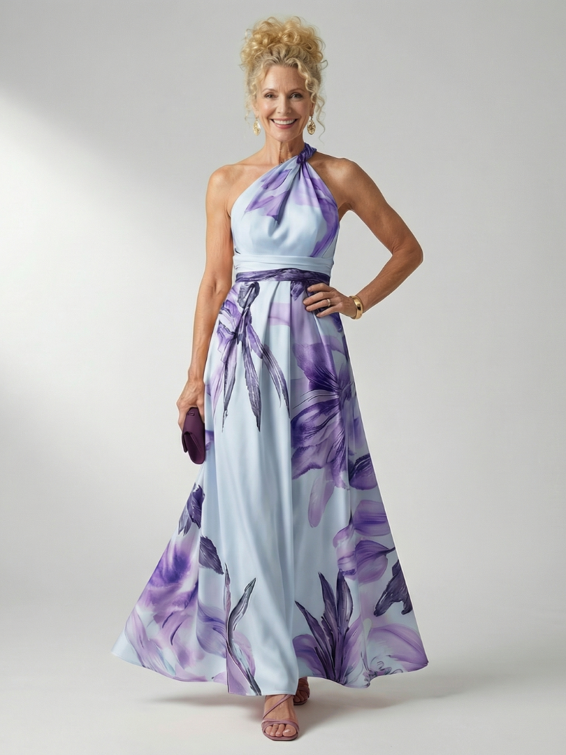 Amiel | Light Floral Maxi Dress-5