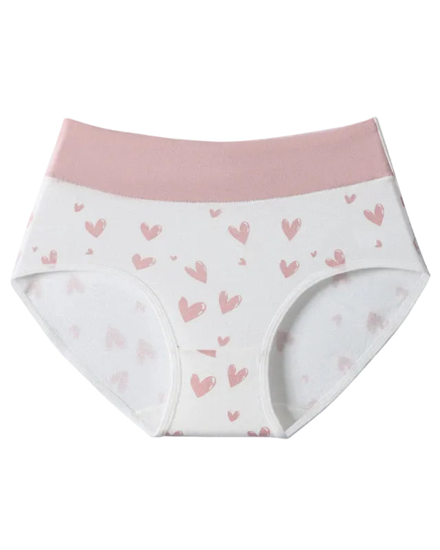 Cute Love Print Soft Cotton Stretchy Women's Panties (6 Pack)-7