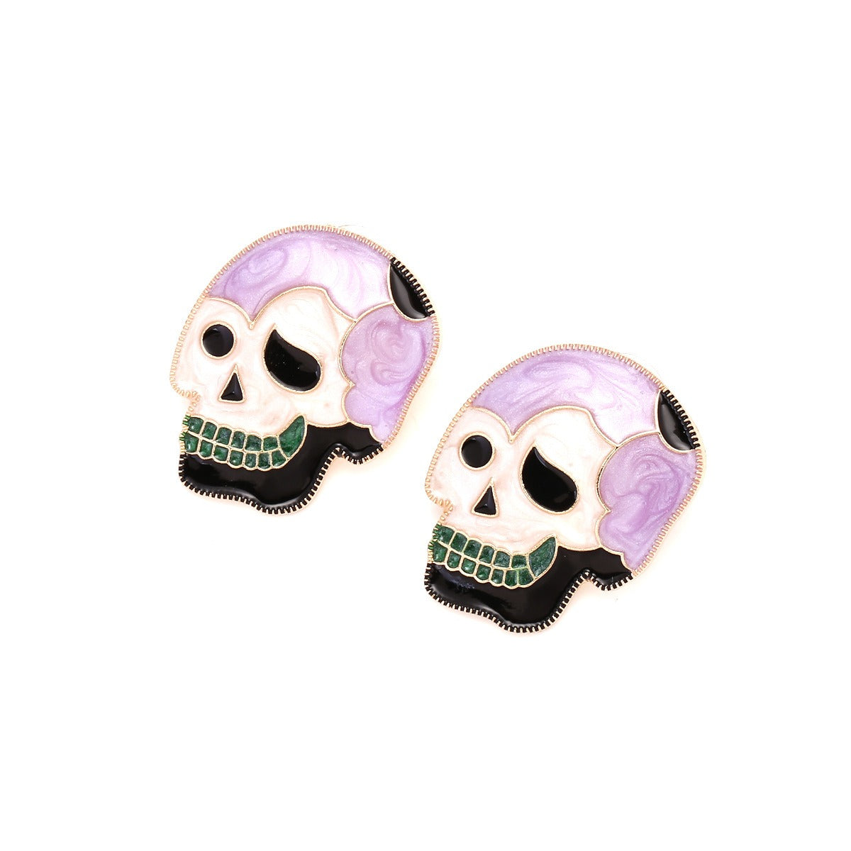 Alloy Drip Oil Skeleton Earrings Fun and Cute Halloween Earrings-3