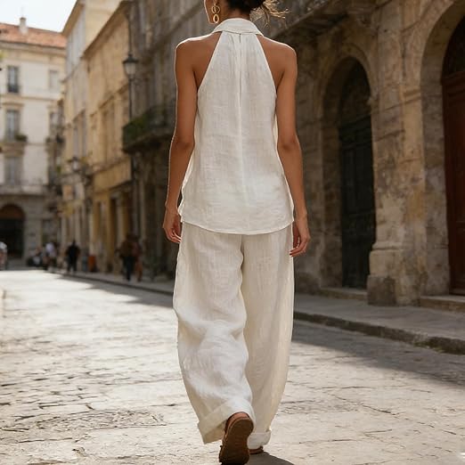 Ainhoa | Relaxed Tank Top and Wide-Leg Pants Co-Ord Set-3