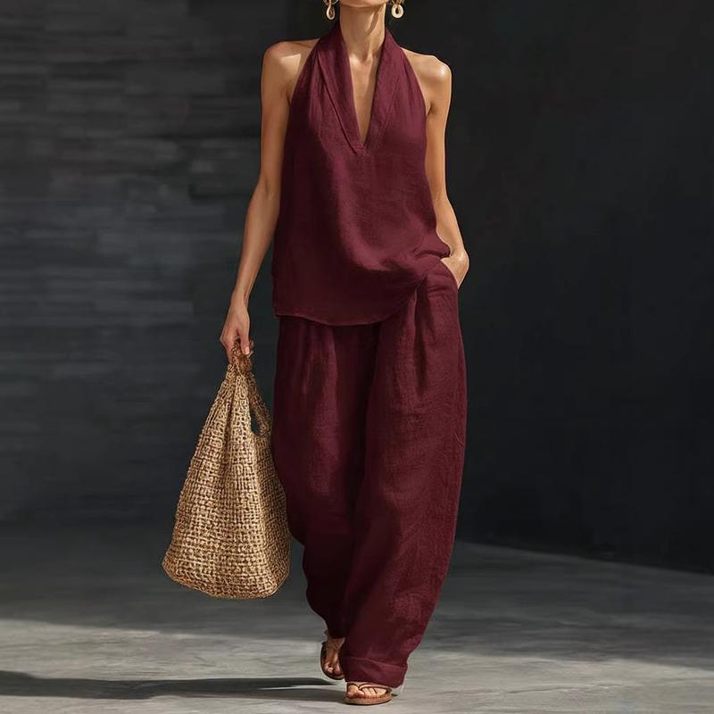 Ainhoa | Relaxed Tank Top and Wide-Leg Pants Co-Ord Set-1