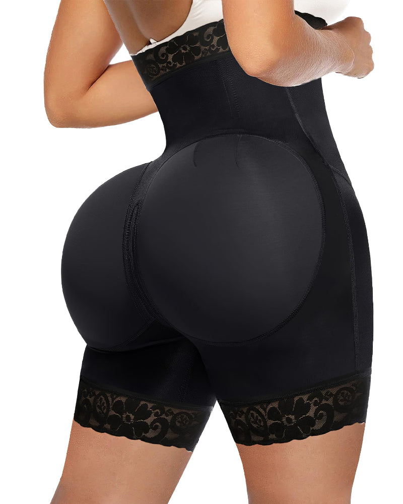Tummy Control Shapewear for Women Fajas Colombianas Body Shaper Shorts with Zipper Crotch-4