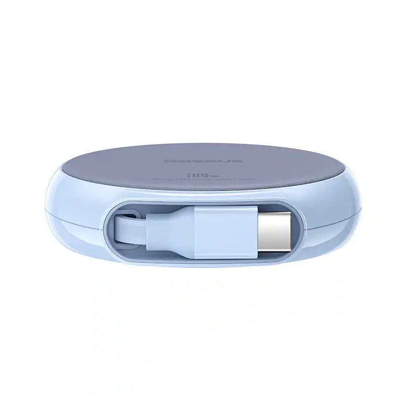 Baseus - Pathfinder Series Free2Pull Retractable Fast Charging Cable, USB-C to USB-C, 100W, 3.3Ft - Blue-1