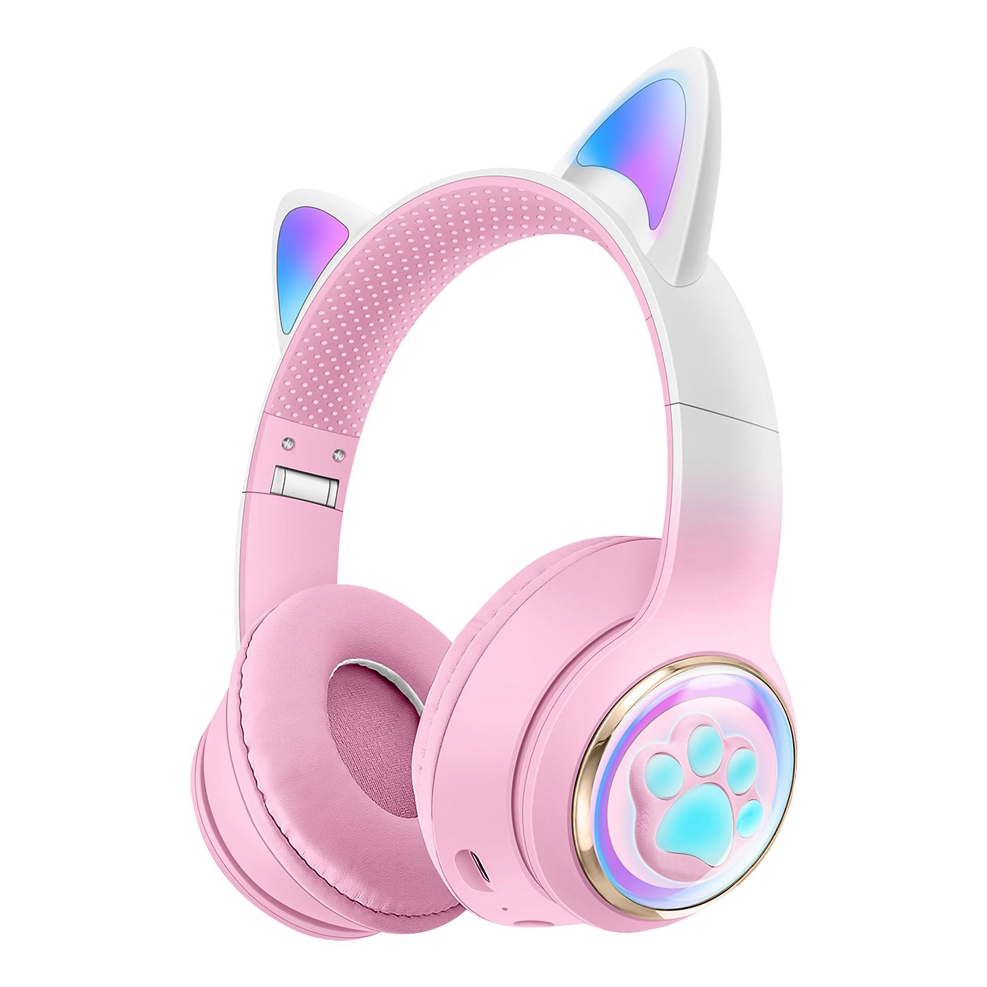 Luminous Cat Ears Cute Space Cabin Head Mounted Bluetooth Earphones Heavy Bass Gaming Wireless Earphones-3