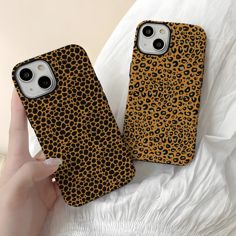 Sexy leopard print Apple 15 phone case IP16 anti drop protective case 2-in-1 film case Apple 13pro-5