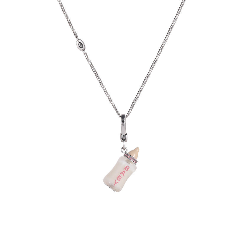 Acrylic letter printing power bottle pendant necklace exquisite bottle pendant