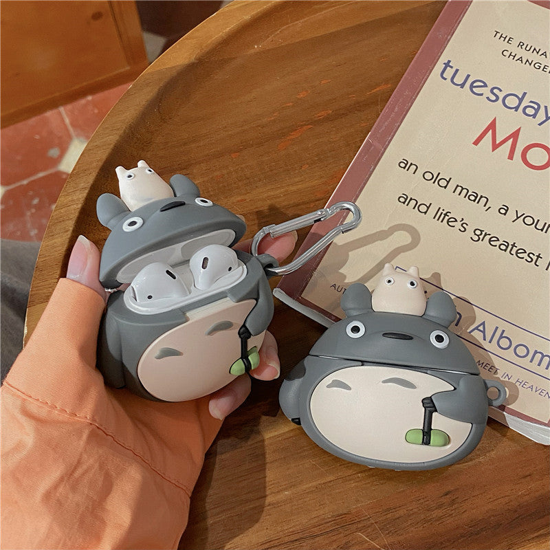 Cute Totoro AirPods Pro 3 Apple Bluetooth Earphone Case for 2/3/4 Generation Cartoon Silicone Protective Cover-3