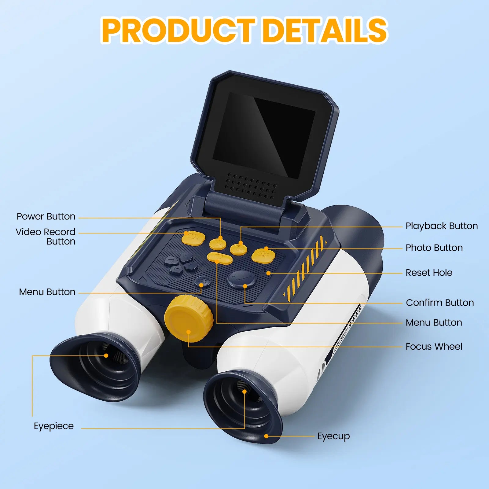ASPOVEN Magic Adventures Binoculars with 2.4" IPS Screen 10X Zoom+7 IR Nightvisio Multiple Adventure Toy-6