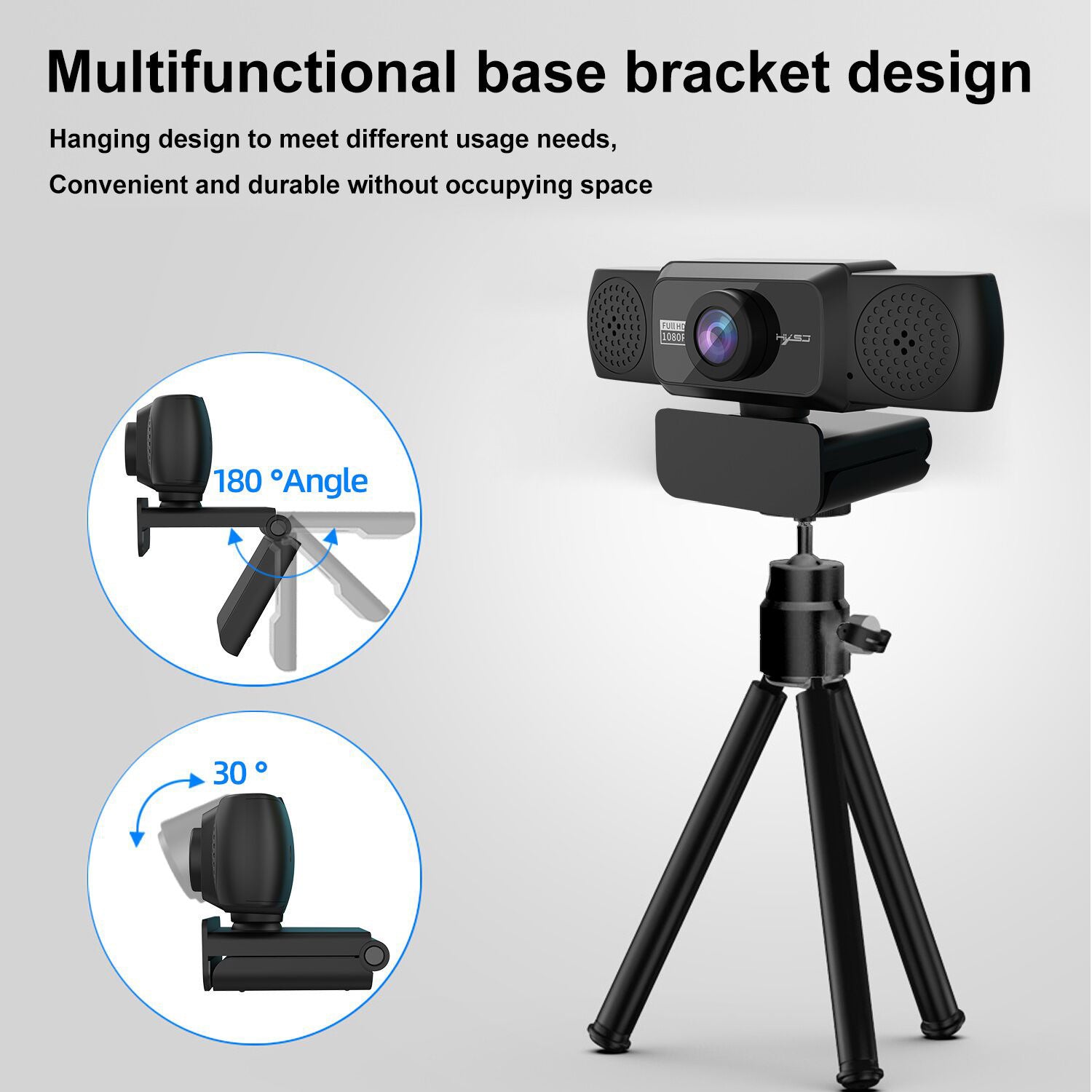 1080P high-definition computer camera with 360 degree rotatable video conferencing and live streaming of online courses-4