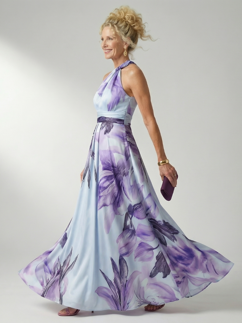 Amiel | Light Floral Maxi Dress-6