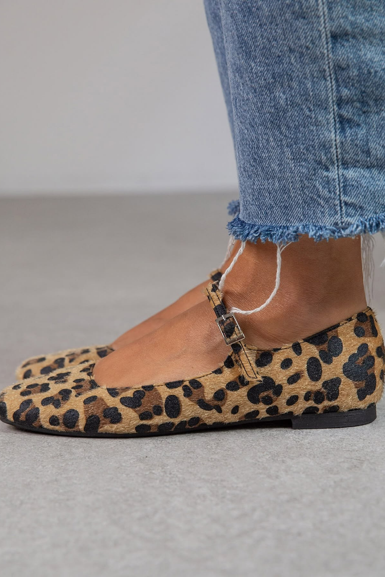 MALIKA | ANIMAL PRINT BALLET FLAT WITH STRAP-1
