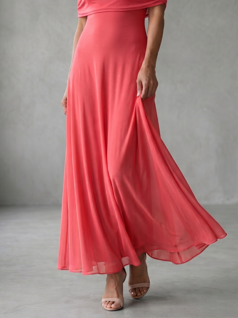 June | Off Shoulder Draped Midi Dress-6