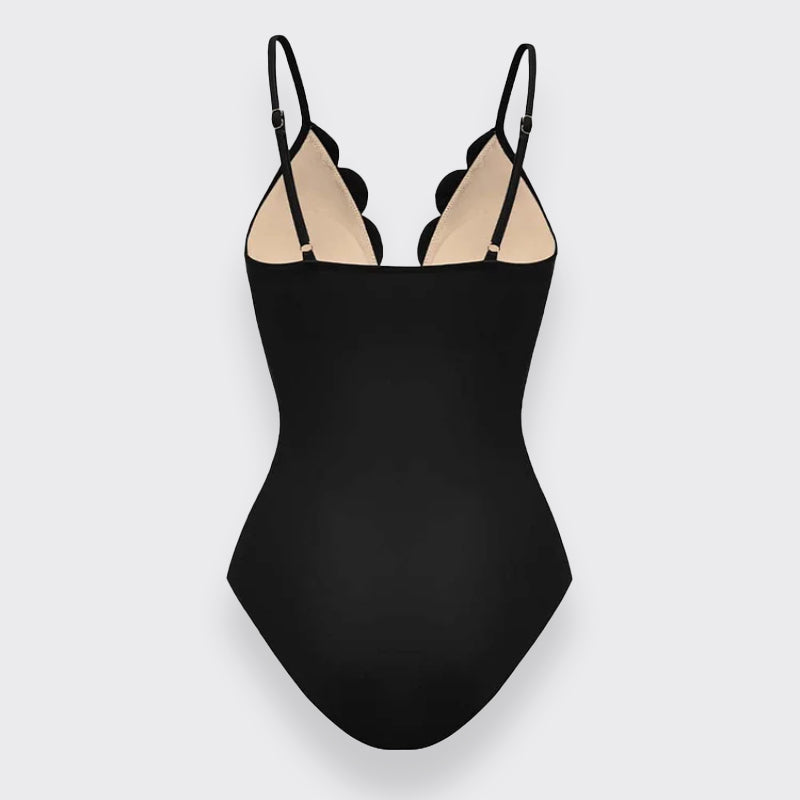 Flower Hollow One Piece Swimsuit and Skirt-4