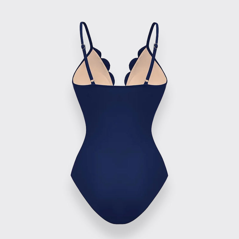 Flower Hollow One Piece Swimsuit and Skirt-10