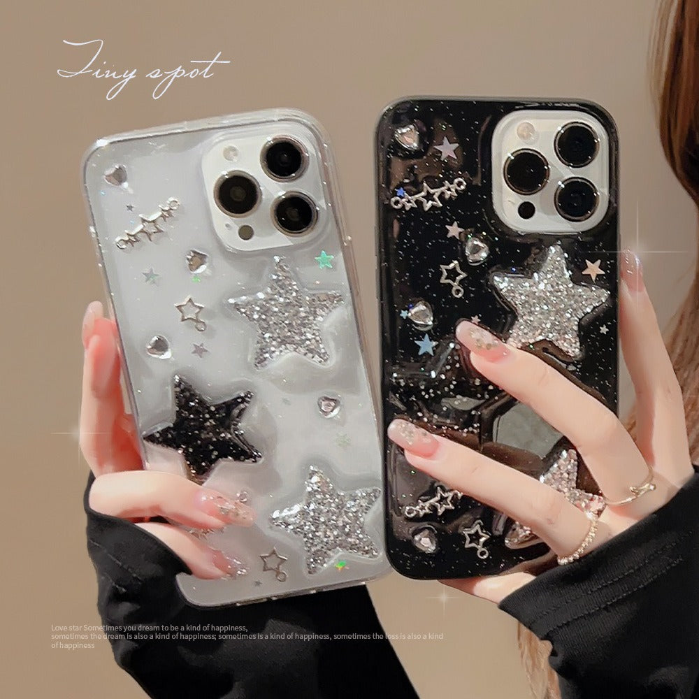 Sweet Cool 3D Star iPhone 14 Apple Phone Case 13 Drop Glue X/8 Spicy Girl 12/11 Suitable for 15promax-4