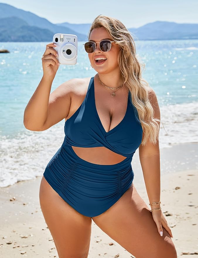 One Piece Swimsuits Push Up Tummy Control Bathing Suits-11