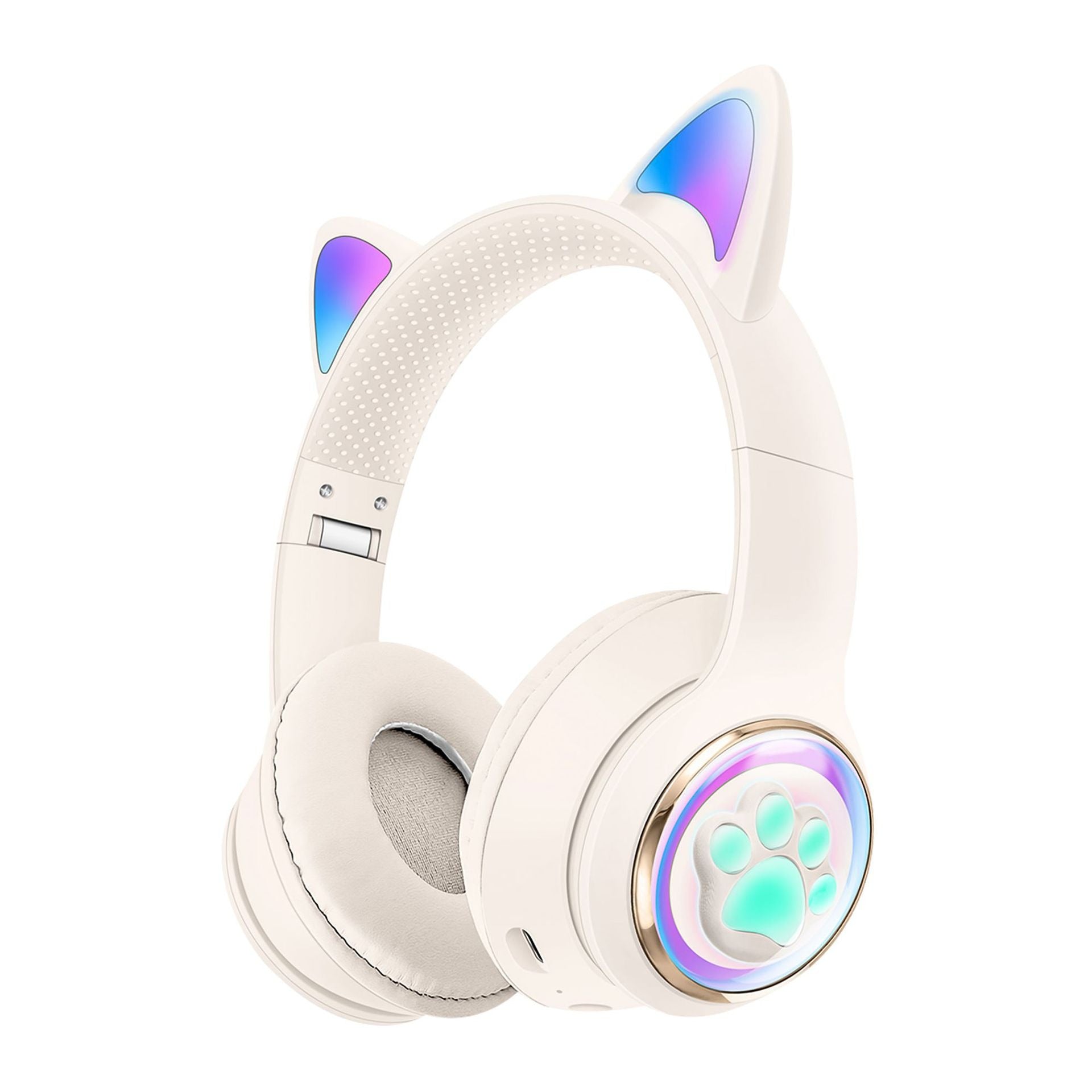 Luminous Cat Ears Cute Space Cabin Head Mounted Bluetooth Earphones Heavy Bass Gaming Wireless Earphones-1