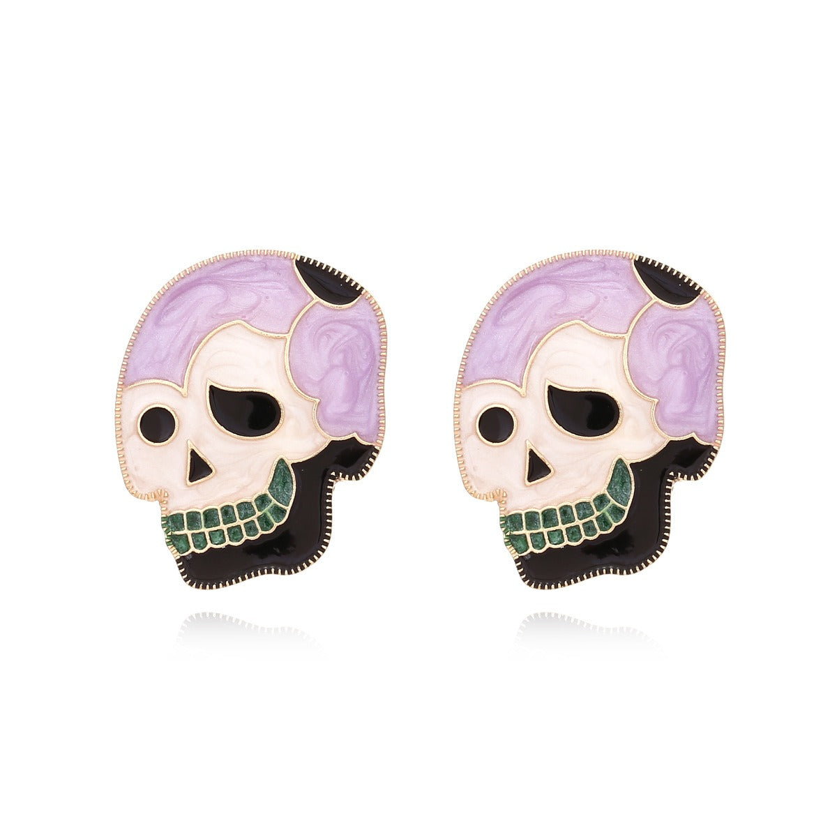 Alloy Drip Oil Skeleton Earrings Fun and Cute Halloween Earrings-2